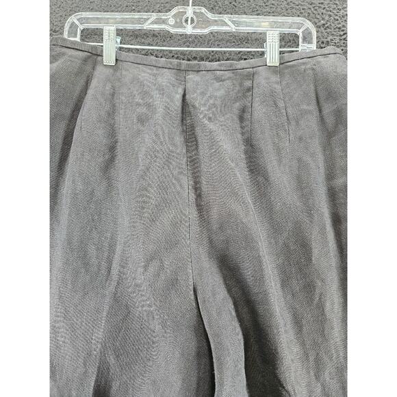 Talbots Womens Pants Black Size 16P 100% Irish Linen Side Zipper Wide Leg - Picture 12 of 12